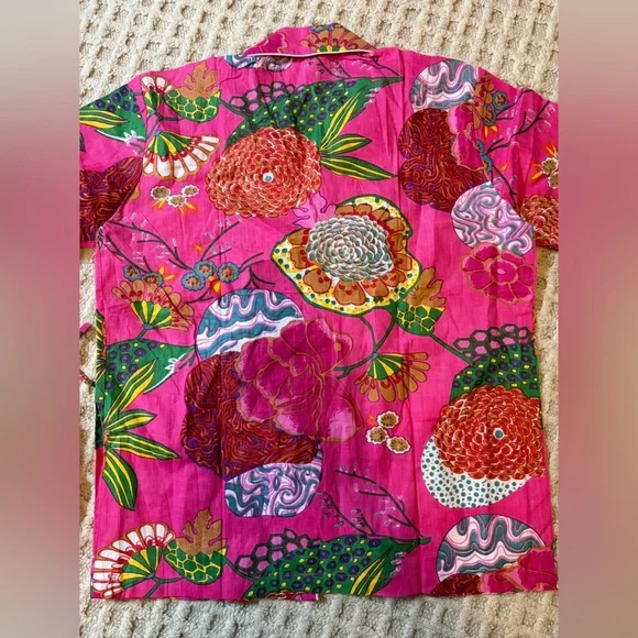 Soothe our Soul 100% Cotton Bright Color Patterned Short Sleeve Shorts PJ set XS - Picture 3 of 9